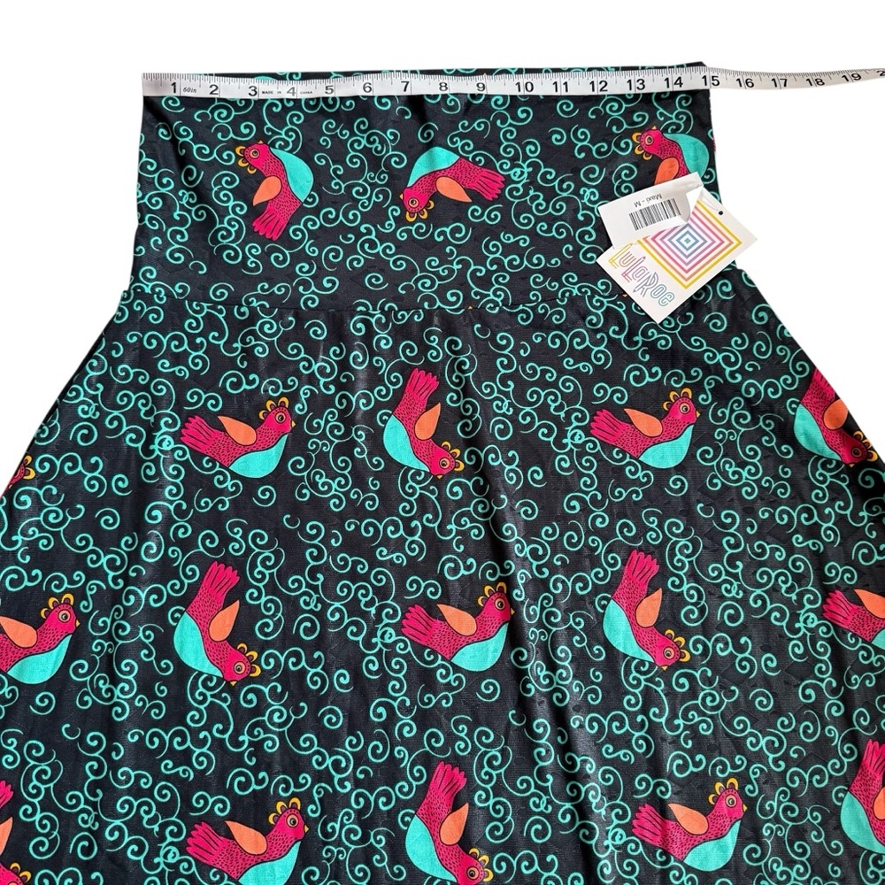 NWT LulaRoe Bird Print Long Maxi Stretchy Skirt Women’s Size Medium Bird Lover - Picture 7 of 10